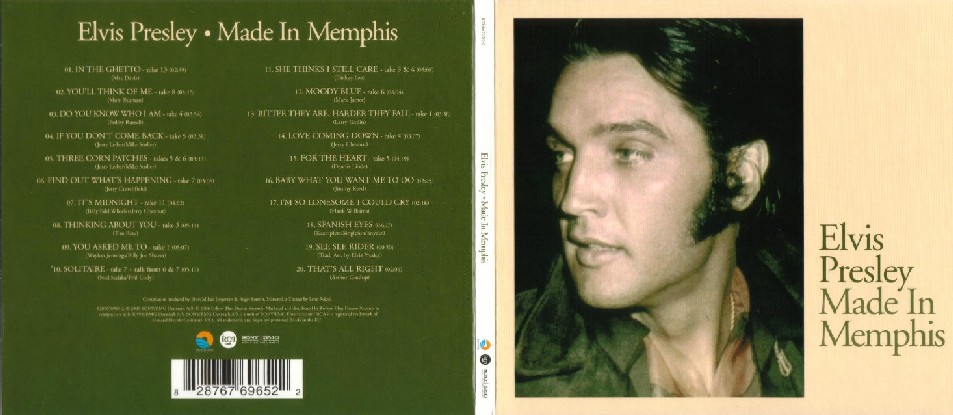 In The Ghetto (Take 13) - You'll Think Of Me (Take 8) - Do You Know Who I Am (Take 4) - If You Don't Come Back (Take 5) - Three Corn Patches (Takes 5 & 6) - Find Out What's Happening (Take 7) - It's Midnight (Take 11) - Thinking About You (Take 3) - You Asked Me To (Take 1) - Solitaire (Take 7 + einige Passagen in denen Elvis spricht, aus den Takes 6 & 7) - She Thinks I Still Care (Take 3 & 4) - Moody Blue (Take 6) - Bitter They Are, Harder They Fall (Take 1) - Love Coming Down (Take 4) - For The Heart (Take 5)--- Weiters enthalten: Privataufnahmen vom November 1973 - Im Haus von Sam Thompson in Memphis - Elvis spielt Gitarre und singt folgende Songs: Baby What You Want Me To Do - I'm So Lonesome I Could Cry - Spanish Eyes - See See Rider - That's All Right