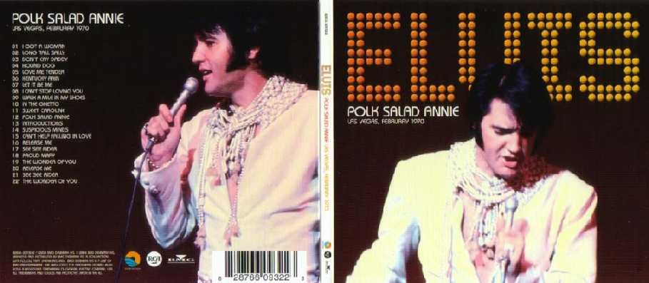 FTD CD # 28 - Die Songs: I Got A Woman / Long Tall Sally / Don't Cry Daddy / Hound Dog / Love Me Tender / Kentucky Rain / Let It Be Me / I Can't Stop Loving You / Walk A Mile In My Shoes / In The Ghetto / Sweet Caroline / Polk Salad Annie / Introductions / Suspicious Minds / Can't Help Falling In Love -- Alle bisher genannten Songs stammen vom 15. Februar 1970, Las Vegas Midnight Show --  Release Me (19.2.70, Dinner Show) / See See Rider (17.2.70, Midnight Show) / Proud Mary (19.2.70, Dinner Show) / The Wonder Of You (18.2.70, Dinner Show) / Release Me / See See Rider / The Wonder Of You (die letzten drei genannten vom 18.2.70, aus einer Probe vom nachmittag)