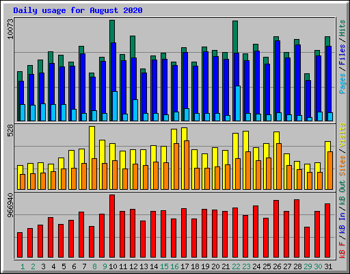 Daily usage for August 2020
