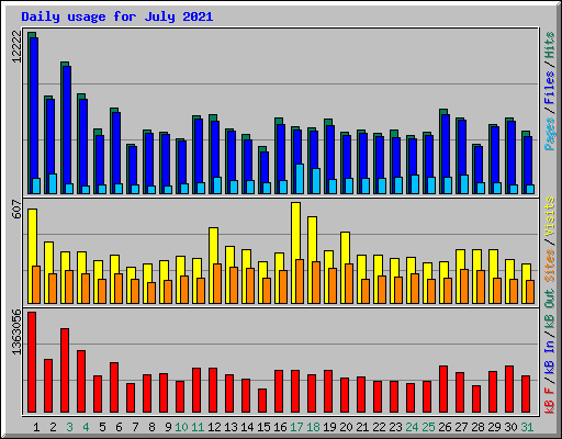Daily usage for July 2021