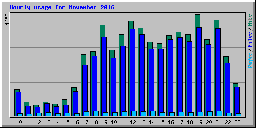 Hourly usage for November 2016