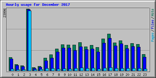 Hourly usage for December 2017