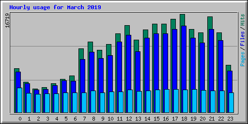 Hourly usage for March 2019
