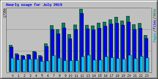 Hourly usage for July 2019