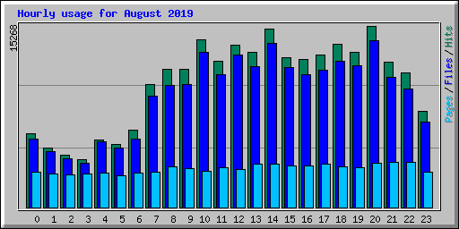 Hourly usage for August 2019