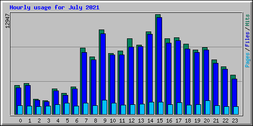 Hourly usage for July 2021