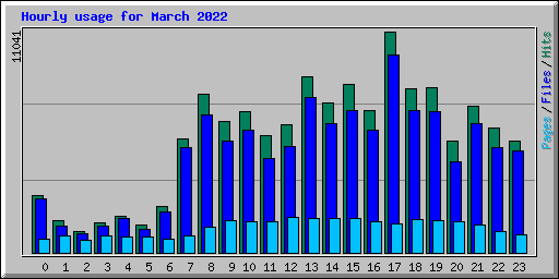 Hourly usage for March 2022